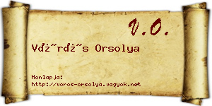 Vörös Orsolya névjegykártya