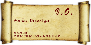 Vörös Orsolya névjegykártya