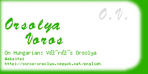 orsolya voros business card